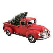 Zaer Ltd International 15" Distressed Red Pickup Truck with Christmas Tree ZR361100 View 7