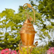 Zaer Ltd International Pre-Order: 69.75" Tall Antique Copper Saran Birdhouse Stake "Mary" ZR192025-A View 7