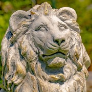 Zaer Ltd International Pre-Order: S/2 26.5"T. Magnesium Lion Sentry Statues in Grey "Marloni & Antonio" ZR560270-GY View 7