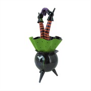 Zaer Ltd International Pre-Order: 29.5" Tall Metal "Bewitched" Cauldron with Witch Legs ZR131323 View 7