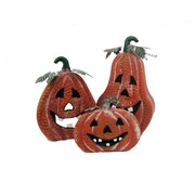 Zaer Ltd. International Set of 3 Metal Jack-O-Lantern Candleholder Decorations ZR090340-SET View 7