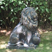 Zaer Ltd International 26.5" Tall Set of 2 Magnesium Lion Sentry Statues in Bronze "Marloni & Antonio" ZR560270-BZ View 7