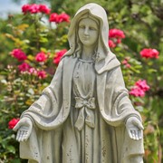 Zaer Ltd International Pre-Order: 36" Tall Mother Mary Garden Statue in Antique Grey ZR551360-GY View 7