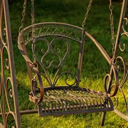 Zaer Ltd International "Bordeaux" Iron Swing Chair in Antique Bronze ZR130511-BZ View 7