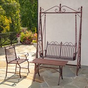 Zaer Ltd International "Tserovani" Iron Swing Bench in Antique Bronze ZR820302-BZ View 7