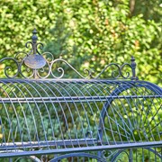 Zaer Ltd. International Pre-Order: 82"T. Iron Flower Cart with Curved Roof in Cobalt Blue "Paris 1968" ZR200200-BL View 7