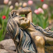 Zaer Ltd International 36" Long Mermaid Reclining on Rock MGO Garden Statue in Antique Bronze "Camree" ZR341036-BZ View 7