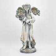 Zaer Ltd International 39" Tall Magnesium Angel Statue Holding Bouquet in White "Sopia" ZR341939-AW View 7