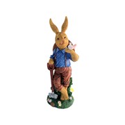 Zaer Ltd. International 25" Tall Magnesium Rabbit Garden Statue with Shovel & Bird "Jack Rabbit" ZR438253 View 7