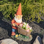 Zaer Ltd. International 17" Tall Spring Gnome Garden Statue with Wheelbarrow ZR244317 View 7