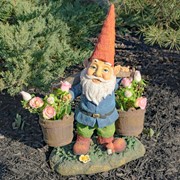 Zaer Ltd. International 21" Tall Spring Gnome Garden Statue Holding Two Buckets ZR244620 View 7