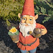 Zaer Ltd. International 20.5" Tall Spring Gnome Garden Statue with Flower Pot and Water Can ZR244521 View 7