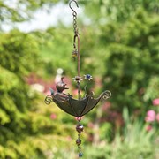 Zaer Ltd. International Pre-Order: Set of 6 Animal Hanging Umbrella Birdfeeder Wind Chimes in Copper ZR777107-CPS View 7