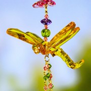 Zaer Ltd. International 13" Long Acrylic Dragonfly Ornament with Dangling Beads in 6 Assorted Colors ZR110913-1 View 7