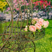 Zaer Ltd. International "Courtney" Heart-Shaped Iron Flower Carriage in Antique Bronze ZR200436-BZ View 7