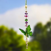 Zaer Ltd. International Hanging Acrylic Butterfly Ornaments with Dangling Beads in 6 Assorted Colors ZR110911-4 View 7