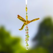 Zaer Ltd. International 6.75" Long Acrylic Dragonfly Ornament with Dangling Beads in 6 Assorted Colors ZR506708-6 View 7