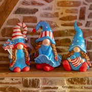 Zaer Ltd. International "The Americanas" Set of 3 Assorted Lady Patriot Garden Gnomes ZR218100-SET View 7