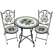 Zaer Ltd. International "Odessa" Round Mosaic Bistro Set ZR852484-94-SET View 7