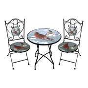 Zaer Ltd. International "St. Louis" Round Mosaic Bistro Set ZR852320-30-SET View 7