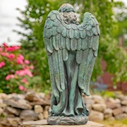 Zaer Ltd International Pre-Order: 36" Tall Praying Magnesium Angel Statue in Antique Bronze "Gabriella" ZR252316-BZ View 7