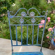 Zaer Ltd. International "Copenhagen 1843" Three Piece Bistro Set with Aster Flower Accent in Cobalt Blue ZR200518-9-BL View 7