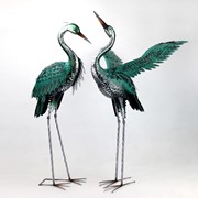 Zaer Ltd. International Set of Two 44.5" Tall Metallic Iron Heron Garden Figurines ZR218215-SET View 7