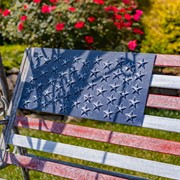 Zaer Ltd. International 72.5" Tall American Flag Iron Swing Bench "Betsy" ZR200539 View 7