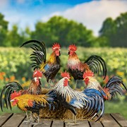 Hortus Multi Color Hand Painted Decorative Iron Rooster at Rs 1190/piece in  Ahmedabad