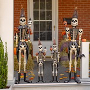 Zaer Ltd International Pre-Order: 36" Tall Set of 2 Small Halloween Skeleton Soldiers Holding Staffs ZR983490-SET View 7