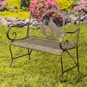 Zaer Ltd International Classic Outdoor Bench with Howling Wolf & Moon Silhouette "Gunnison" ZR220866-BZ View 7