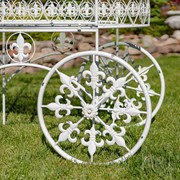 Zaer Ltd. International "La Rochelle" Parisian Flower Cart with Fleur-de-lis Details in White ZR200424-AW View 7