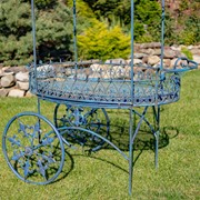 Zaer Ltd. International "La Rochelle" Parisian Inspired Flower Cart with Fleur-de-lis Details in Blue ZR200424-BL View 7