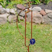 Zaer Ltd International Set of 6 Assorted Rusty Animal Garden Swing Stakes with Glass Ball ZR687804-SET View 8