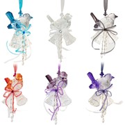 Zaer Ltd. International Hanging Acrylic Sparrow Ornaments with Bells in 6 Assorted Colors ZR516516 View 8