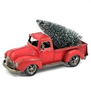 Zaer Ltd International 15" Distressed Red Pickup Truck with Christmas Tree ZR361100 View 8