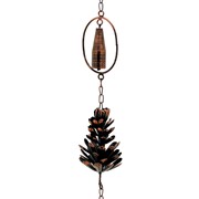 Zaer Ltd International Pre-Order: 72" Long Antique Bronze Hanging Pinecone Rain Chain ZR168626-BZ View 8