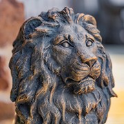 Zaer Ltd International 26.5" Tall Set of 2 Magnesium Lion Sentry Statues in Bronze "Marloni & Antonio" ZR560270-BZ View 8