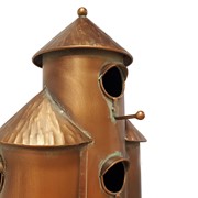 Zaer Ltd. International 74.25" Tall Plump Cylinder Triple Birdhouse Stake with Conical Roof in Copper ZR200251-CP View 8