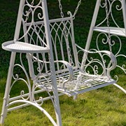 Zaer Ltd International "New York" Iron Swing Chair in Antique White ZR090505-AW View 8