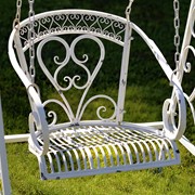 Zaer Ltd International "Bordeaux" Iron Swing Chair in Antique White ZR130511-AW View 8