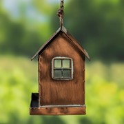 Zaer Ltd. International Hanging Iron Bird Feeder with Antique Copper Finish "Cottage" LS213033 View 8