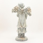 Zaer Ltd International 39" Tall Magnesium Angel Statue Holding Dog in Antique White "Kaileigh" ZR341239-AW View 8