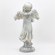 Zaer Ltd International 39" Tall Magnesium Angel Statue with Birdbath in Antique White "Jazmin" ZR341439-AW View 8