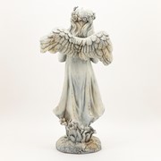 Zaer Ltd International 39" Tall Magnesium Angel Statue Holding Cat in Antique White "Nicole" ZR341539-AW View 8