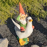 Zaer Ltd. International 23" Tall Spring Gnome Garden Statue Riding a Duck ZR245023 View 8