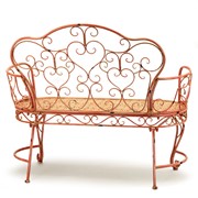 Zaer Ltd. International Esme Iron Garden Bench with Heart Designs in Pink "Paris 1968" ZR200485-PK View 8