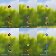 Zaer Ltd. International Five Tone Acrylic Dragonfly Ornaments with Flowers in 6 Assorted Colors ZR506317-SET View 8