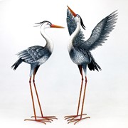 Zaer Ltd. International Set of Two 36.5" Tall Great Blue Heron Iron Garden Figurines ZR217090-SET View 8