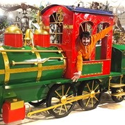 Zaer Ltd. International 16 ft. Long XL Iron Christmas Train with Cart "The Flying Santa" ZR200888-RG View 8